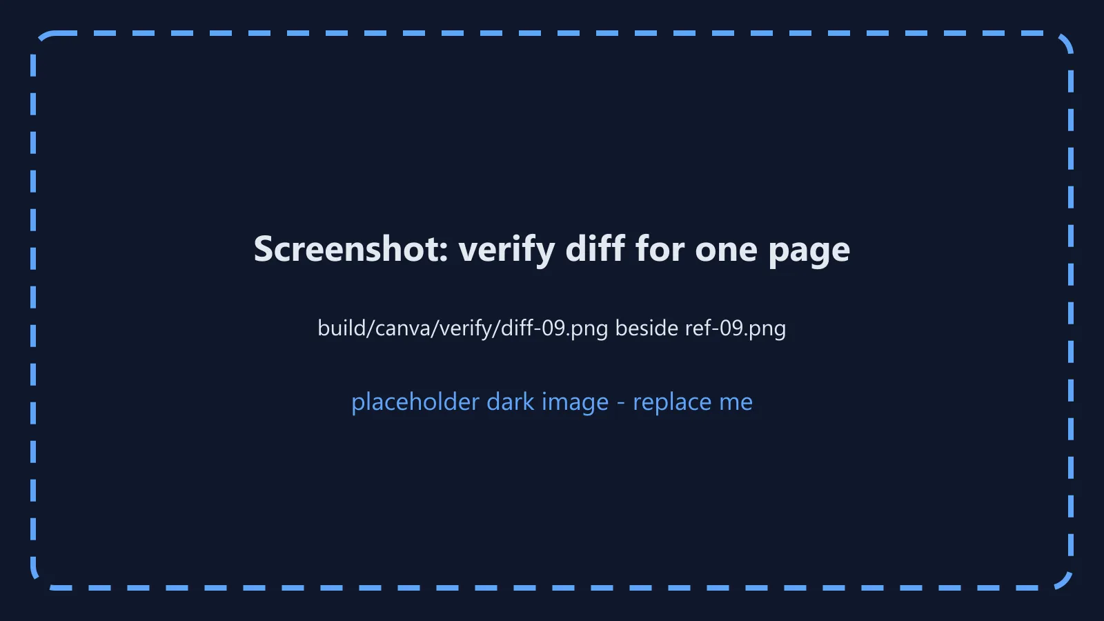 The Verify step's render of a folio page beside its pixel diff, with the few differing pixels highlighted.