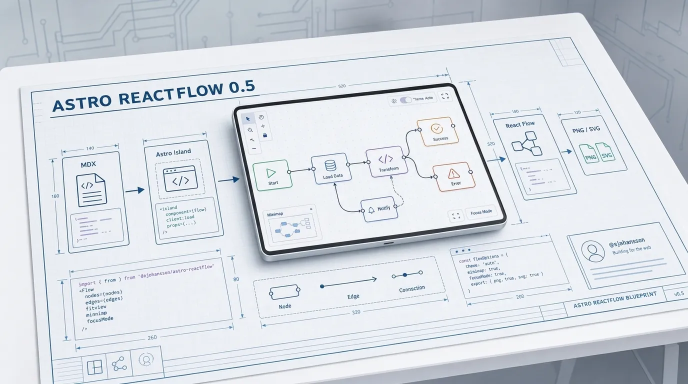 Gemini's hero: a blueprint on a desk with a tablet showing a flow diagram, dimension lines, and code panels