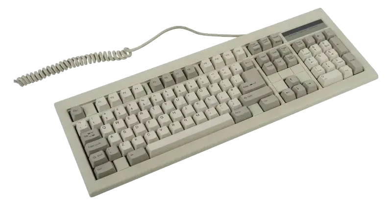 Beige, classic keyboard with a detachable design