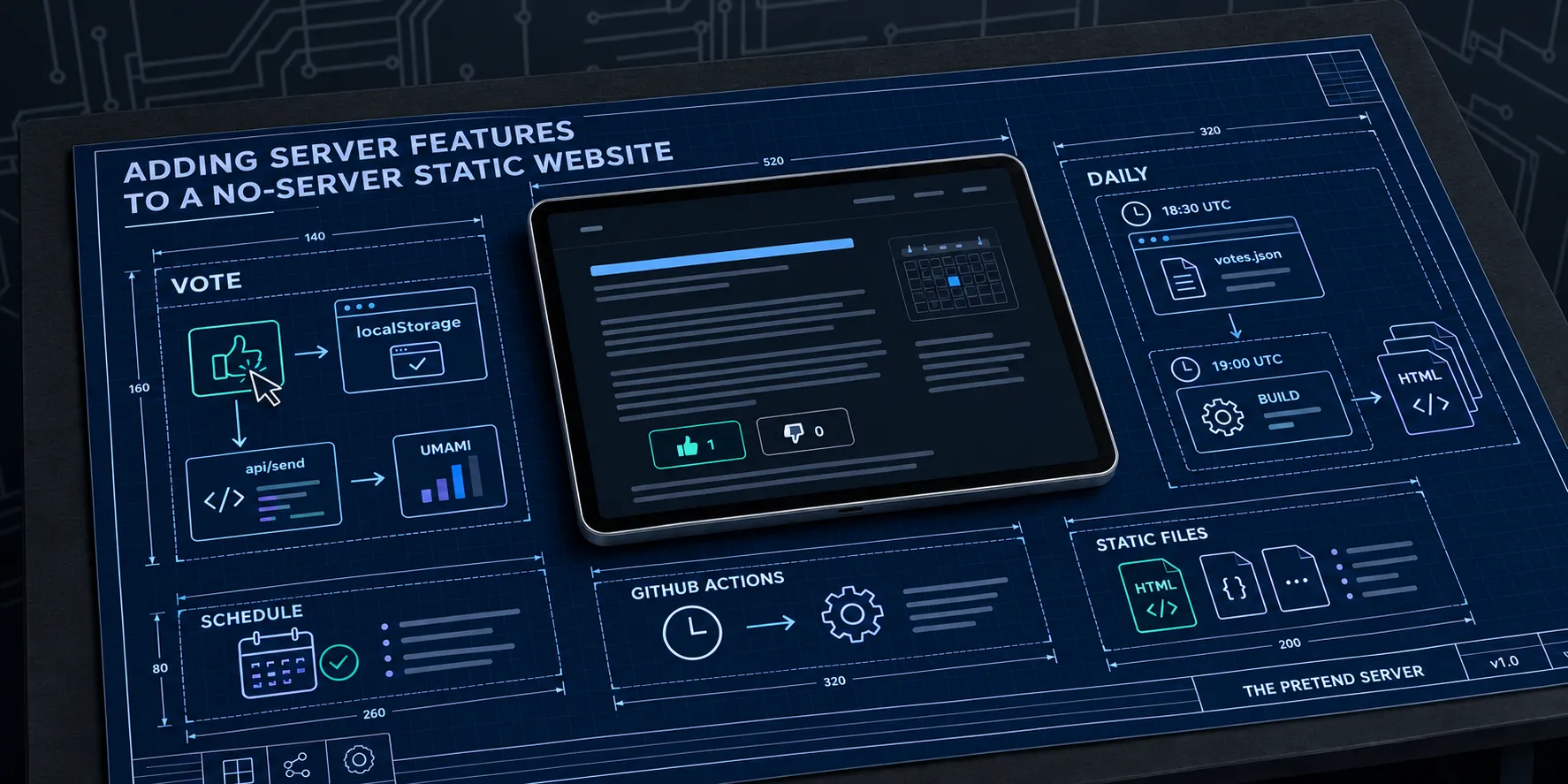 Adding server features to a no-server static website hero image