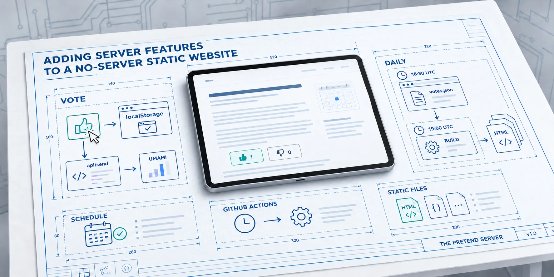 Adding server features to a no-server static website hero image